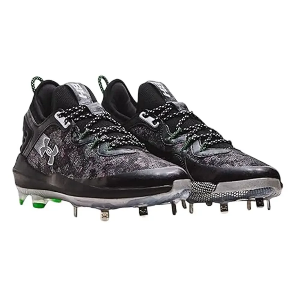 Under Armour Mens Harper 8 Low ST Metal Baseball Cleats Size 8 Black Green NWOB